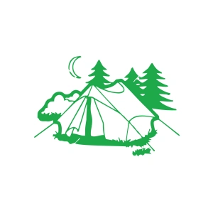 Kamp Araba Stickeri 17x17 Cm Yeşil