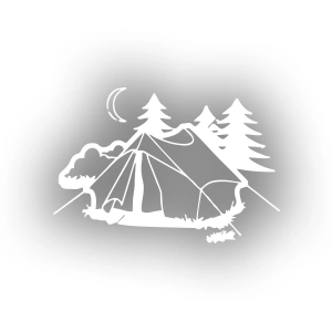 Kamp Araba Stickeri 17x17 Cm Beyaz