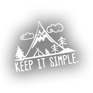 Keep It Simple Kamp Araba Stickeri 17x17 Cm Beyaz