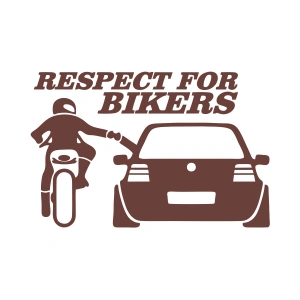 Respect For Bikers Araba Sticker 17x17 Cm Kahverengi