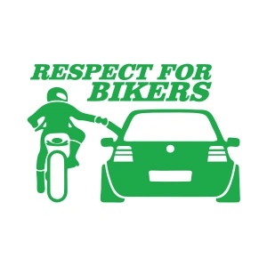 Respect For Bikers Araba Sticker 17x17 Cm Yeşil