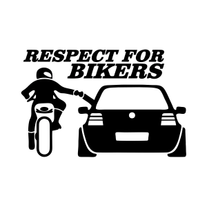 Respect For Bikers Araba Sticker 17x17 Cm Siyah