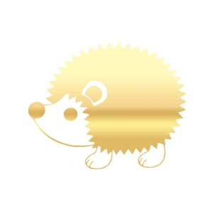 Sevimli Kirpi Araba Sticker 17x17 Cm Gold