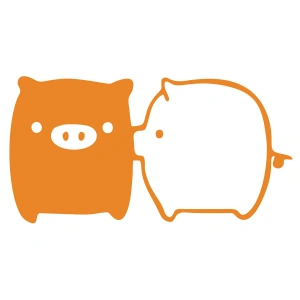 Sevimli Domuzlar Araba Sticker 17x17 Cm Turuncu