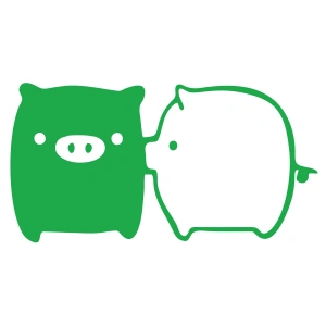 Sevimli Domuzlar Araba Sticker 17x17 Cm Yeşil