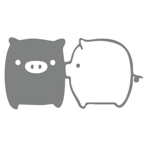 Sevimli Domuzlar Araba Sticker 17x17 Cm Gri