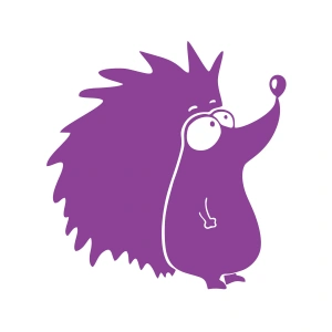 Kirpi Araba Sticker 17x17 Cm Mor