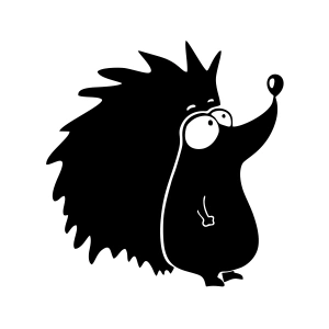 Kirpi Araba Sticker 17x17 Cm Siyah