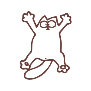 Komik Kedi Araba Sticker 17x17 Cm Kahverengi