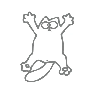 Komik Kedi Araba Sticker 17x17 Cm Gri