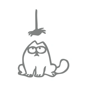 Komik Kedi Araba Sticker 17x17 Cm Gri