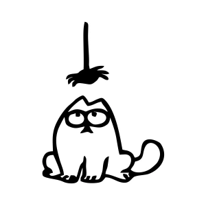 Komik Kedi Araba Sticker 17x17 Cm Siyah