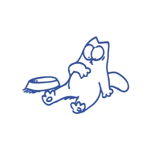 Komik Kedi Araba Sticker 17x17 Cm Mavi