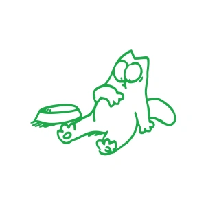 Komik Kedi Araba Sticker 17x17 Cm Yeşil