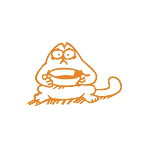 Komik Kedi Araba Sticker 17x17 Cm Turuncu