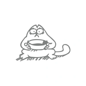 Komik Kedi Araba Sticker 17x17 Cm Gri