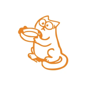 Komik Kedi Araba Sticker 17x17 Cm Turuncu