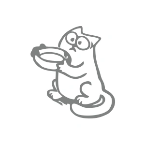 Komik Kedi Araba Sticker 17x17 Cm Gri