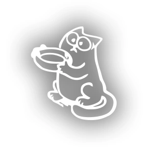 Komik Kedi Araba Sticker 17x17 Cm Beyaz