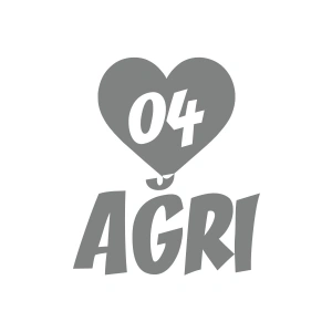 Kalpli 04 Ağrı Araba Sticker 17x17 Cm Gri