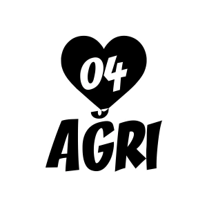 Kalpli 04 Ağrı Araba Sticker 17x17 Cm Siyah