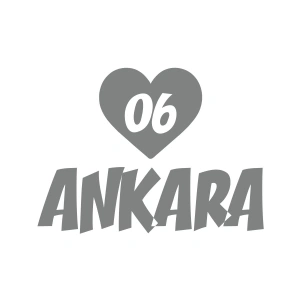 Kalpli 06 Ankara Araba Sticker 17x17 Cm Gri