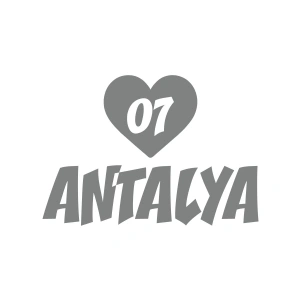 Kalpli 07 Antalya Araba Sticker 17x17 Cm Gri
