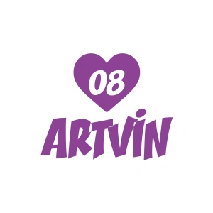 Kalpli 08 Artvin Araba Sticker 17x17 Cm Mor