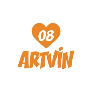 Kalpli 08 Artvin Araba Sticker 17x17 Cm Turuncu