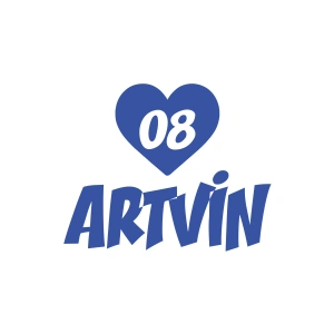 Kalpli 08 Artvin Araba Sticker 17x17 Cm Mavi