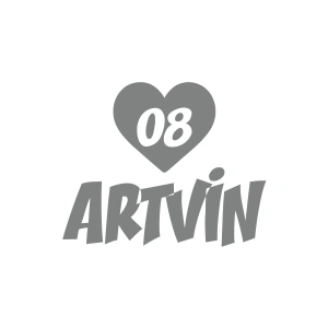 Kalpli 08 Artvin Araba Sticker 17x17 Cm Gri