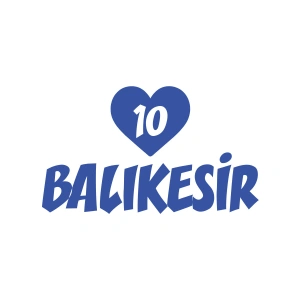 Kalpli 10 Balıkesir Araba Sticker 17x17 Cm Mavi
