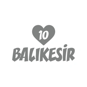 Kalpli 10 Balıkesir Araba Sticker 17x17 Cm Gri