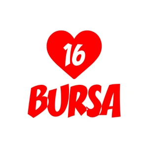 Kalpli 16 Bursa Araba Sticker 17x17 Cm Kırmızı