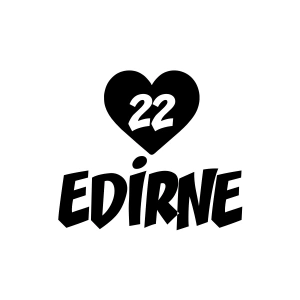 Kalpli 22 Edirne Araba Sticker 17x17 Cm Siyah
