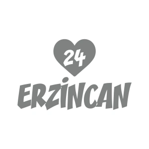 Kalpli 24 Erzincan Araba Sticker 17x17 Cm Gri