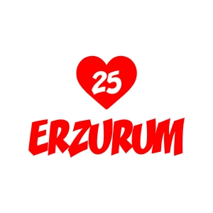 Kalpli 25 Erzurum Araba Sticker  17x17 Cm Kırmızı