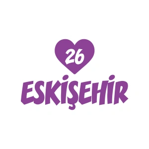 Kalpli 26 Eskişehir Araba Sticker 17x17 Cm Mor