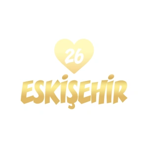 Kalpli 26 Eskişehir Araba Sticker 17x17 Cm Gold
