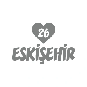 Kalpli 26 Eskişehir Araba Sticker 17x17 Cm Gri
