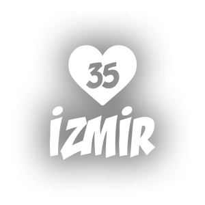 Kalpli 35 İzmir Araba Sticker 17x17 Cm Beyaz