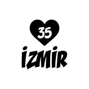 Kalpli 35 İzmir Araba Sticker 17x17 Cm Siyah