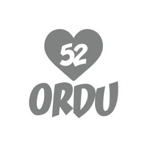 Kalpli 52 Ordu Araba Sticker 17x17 Cm Gri