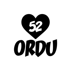 Kalpli 52 Ordu Araba Sticker 17x17 Cm Siyah