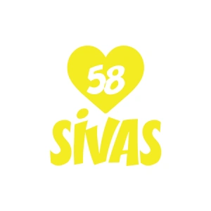 Kalpli 58 Sivas Araba Sticker 17x17 Cm Sarı