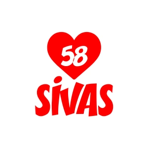 Kalpli 58 Sivas Araba Sticker 17x17 Cm Kırmızı