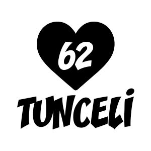 Kalpli 62 Tunceli Araba Sticker 17x17 Cm Siyah