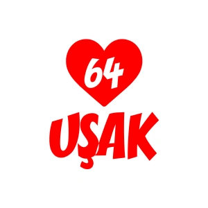 Kalpli 64 Uşak Araba Sticker 17x17 Cm Kırmızı