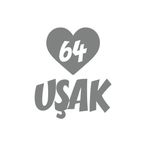 Kalpli 64 Uşak Araba Sticker 17x17 Cm Gri