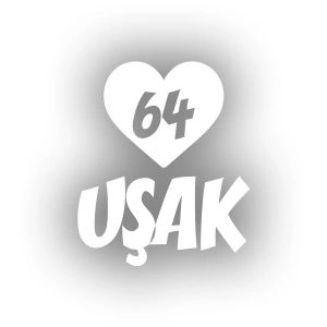 Kalpli 64 Uşak Araba Sticker 17x17 Cm Beyaz